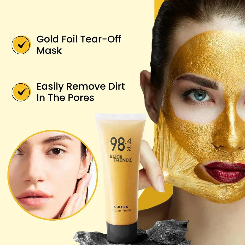 Gold Peel off Mask - Anti-Wrinkle, 98.4% Gold, Anti-Aging, Moisturizing, Removes Blackheads
