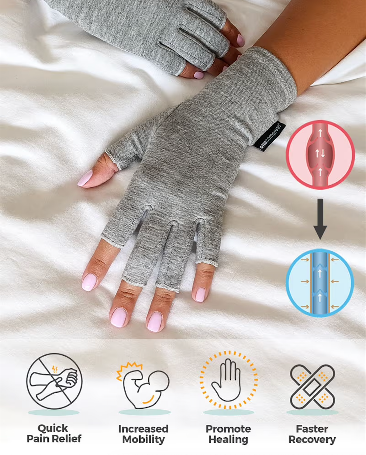Premium Bamboo Compression Gloves™ (Pack Of 2)(75% Off)